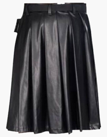 Black Design Scottish Leather Utility Kilt