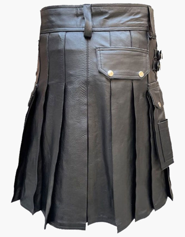 Black Leather Fashion Kilt