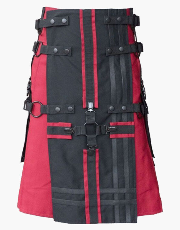 Black & Red Deluxe Hybrid Utility Kilt