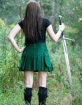 Fashion-Green-Women-Utililty-Kilt