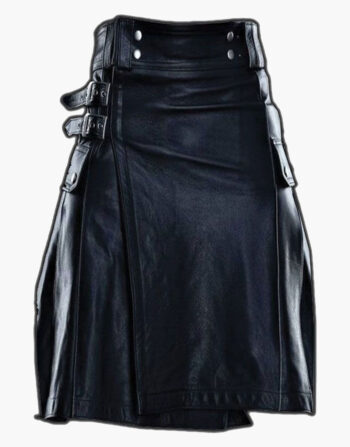 New Stylish Pure Blue Leather Kilt