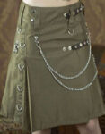 Olive Green Women Utility Kilt