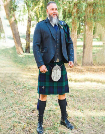 Blue Argyll Jacket with Black Watch Kilt Outfit Package
