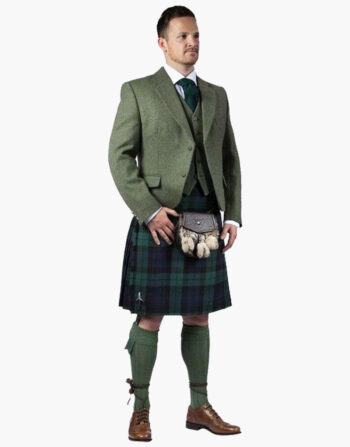 Green Tweed Argyll Jacket & Kilt Outfit Package Deluxe
