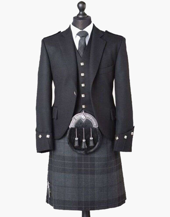 Stylish Scottish Argyll Jacket Kilt Outfit