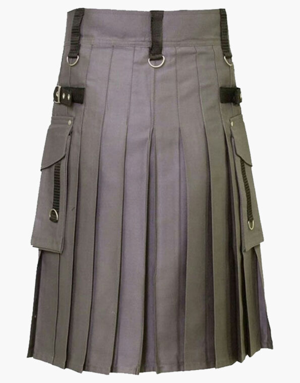 Grey-Utility-Kilt-For Active Man