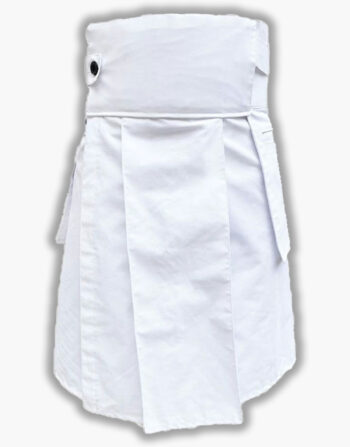 White Utility Kilt For Men