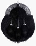 Chrome Celtic Knot Black Nutria Fur Full Dress Sporran