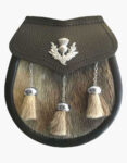 Seal Skin Sporran Thistle Badge On Leather Flap